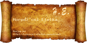 Horpácsi Etelka névjegykártya